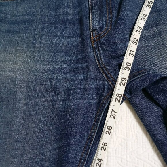 SISLE Jeans Distressed Patched Knee Hole Women's 30W Dark Wash Cuffed Skinny - Picture 13 of 14